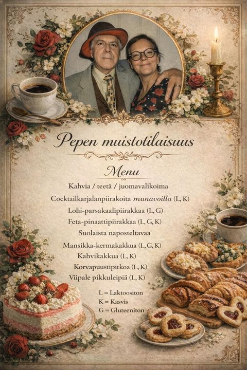 Muistotilaisuuden menu
